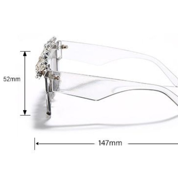 Blue Oversized Square Diamond Rhinestone S003 - Picture 6 of 7